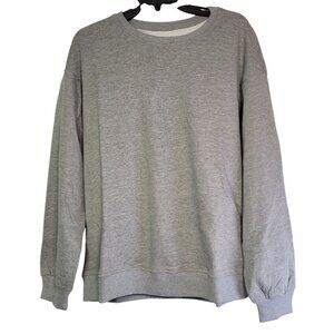 Women's Long Sleeves Heather Grey Crewneck Sweatshirt Medium
